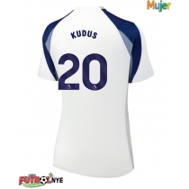 Camiseta Tottenham Hotspur Mohammed Kudus #20 Primera Equipación para mujer 2025-26 manga corta